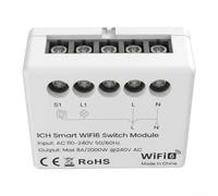 Mini Smart Switch, WiFi Smart Switch con relè di segnale e monitoraggio in tempo reale della potenza per la gestione dell'energia, telecomando compatto OnOff per utenti di illuminazione stradale