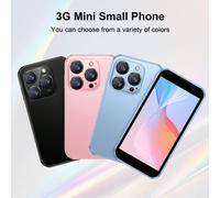 Mini Smartphone 3G con schermo touch HD da 3,0'', il cellulare più piccolo al mondo, batteria da 900mAh, piccolo telefono mobile con Face ID, cellulare da tasca 2GB+16GB Nero/Rosa/Blu. Mini Phone. Reg