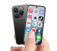 Mini smartphone 4G sbloccato da 3,9 pollici HD Full Screen 1950 mAh Android 12, Dual SIM 4 GB + 64 GB, telefono cellulare piccolo al mondo 4G piccolo telefono cellulare per bambini GPS Face ID (nero)