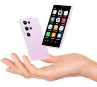 Mini smartphone per bambini da 3 pollici HD touch screen 4G più piccolo al mondo, doppia SIM, Android compatto piccolo cellulare per studenti tasca 2 GB + 16 GB, Face ID, WiFi (viola foschia)