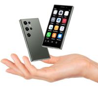 Mini smartphone per bambini da 3 pollici HD touch screen 4G più piccolo del mondo, Dual SIM, Android compatto piccolo cellulare per studenti tasca 2 GB + 16 GB, Face ID, WIFI (verde campo)