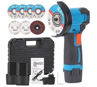 Mini Smerigliatrice Angolare a Batteria, 19500RPM Portatile Smerigliatrice Angolare con Caricatore e 2 Batterie da 4500mAh, Dischi da Taglio per Tagliare 75MM per Tagliare, Lucidare e Levigare