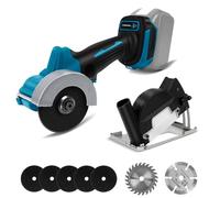 Mini smerigliatrice angolare a batteria compatibile con Makita 18V batteria, 76 mm 20000 giri/min smerigliatrice brushless con 5 dischi abrasivi, 2 dischi da taglio e parapolvere (senza batteria)