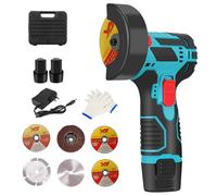 Mini smerigliatrice angolare a batteria, senza spazzole da 12 V Mini Flex con guanto e 2 batterie, 6 dischi da taglio (diametro 78 mm) 19500 RPM smerigliatrice da taglio per separare lucidatura e