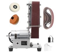 Mini smerigliatrice elettrica a nastro, affilatrice for coltelli a 7 velocità, lucidatrice con 10 nastri abrasivi, for levigare metallo, legno, acrilico e altri materiali
