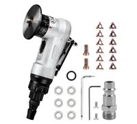 Mini smussatrice pneumatica Aloy, in alluminio, portatile, ad arco a 45 gradi, con lame di ricambio per smussatura e sbavatura di metalli (6 inserti R + 6 inserti C + 6 cuscinetti)