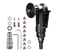 Mini smussatrice pneumatica, portatile manuale ad arco ad aria a 45 gradi, smussatrice con lame di ricambio per rifinitura metallo, smussatura e sbavatura (8 inserti C + 4 supporti)