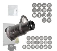 Mini Snoot ottico con accessori Gobos - Snoot a forma di faretto compatibile con GodoxA ML100BI, ML100R, NanliteE FC-60B, FC-120B, ZY Molus X100, CX100, include 33 Gobos