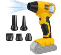 Mini soffiatore a foglia compatibile con batteria Dewalt 20 V, 130.000 giri/min, motore senza spazzole, velocità del vento 30 m/s, 5 ugelli per soffiatore a foglie, pulizia auto (senza batteria)