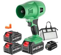 Mini soffiatore elettrico senza fili da 4,0 Ah, con batteria e caricabatterie, soffiatore elettrico leggero per la cura del prato, patio, auto asciugatrice ventilatore turbo, 2 batterie