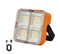 Mini Solar Rechargeable Multifunctional Searchlight, Outdoor Portable LED Floodlight with Magnetic Suction, USB Rechargeable Portable Emergency Light, Suitable for Camping (Orange)