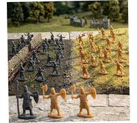 Mini soldatini, 200 pezzi 1:72 mini figurine di cavalieri in plastica, minuscole action figure dell'esercito, set da gioco di cavalieri medievali per, progetti scolastici, lezioni di storia