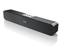 Mini soundbar con funzionamento a manopola singola, supporto per connessioni Bluetooth 5.0 e ingresso Aux da 3,5 mm (nero), suono potente, suono