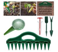 Mini spargitore di semi + dosatore manuale efficiente, set di dispenser per semi per semina, 12 fori, scavatore per semi, strumento multifunzionale da giardino, forniture per giardinaggio, portatile