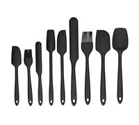 Mini Spatula Set 9Pcs | Flexible Silicone Kitchen Tools for Cake Cream Jam | Ergonomic Hand Held Spatulas/Brushes/Spoons | Non - Scratch Cookware Utensils