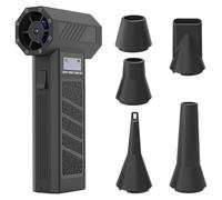 Mini Spazzaneve Senza Fili, Turbo Ventola Elettrica da 130.000 Giri/min Portatile con 5 Ugelli e Luce LED, Spolverino Portatile per Tastiera, Casa, Auto ed Elettronica, Mini Spazzaneve Turbo per Au