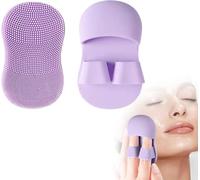 Mini spazzola esfoliante per il viso, in silicone, per la cura della pelle, per la pulizia profonda dei punti neri, acne, rimozione dei pori, viola