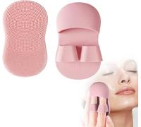 Mini spazzola esfoliante per il viso, in silicone, per la pulizia della pelle, per la pulizia profonda dei punti neri, acne, rimozione dei pori, rosa