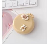 Mini spazzola per capelli da viaggio albicocca, pettine tascabile con mini specchio, spazzola rotonda pieghevole tascabile per capelli con guscio di cartone animato, spazzole per capelli pieghevoli