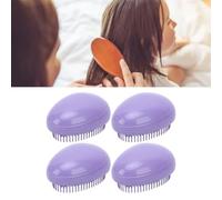 Mini spazzola per capelli districante, 4 pezzi a forma di uovo districante capelli spazzola districante in paglia di grano per adulti bambini ricci lunghi spessi asciutti bagnati