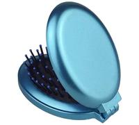 Mini spazzola per capelli morbida pieghevole portatile con specchio, specchio compatto da viaggio pieghevole rotondo con spazzola da massaggio tasca spazzola per capelli pettine per capelli pettine