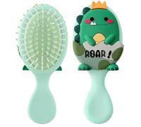 Mini spazzola per capelli per bambini, spazzola per capelli da viaggio per ragazzi e ragazze, spazzola districante per capelli bagnati o asciutti, capelli spessi o ricci naturali lisci (verde)