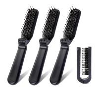 Mini spazzola per capelli, set di 3 spazzole da viaggio pieghevoli con setole di cinghiale, spazzola pieghevole a 180°, per viaggi e cura quotidiana, dimensioni compatte 17,8 x 2,8 cm