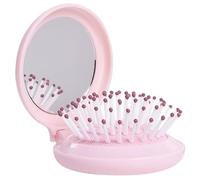 Mini spazzola per capelli, spazzola per capelli portatile da viaggio da 2, 64 pollici, tasca con specchio per borsa, spazzole rotonde pop-up per donne e ragazze bagnate e asciutte.