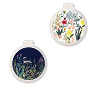 Mini spazzola per capelli tascabile con specchio, portatile per borsa/tasca, formato da viaggio (set da 2 pezzi a forma di fiore)