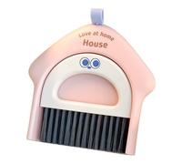 Mini spazzola per la pulizia della scrivania e paletta, scopa portatile per tastiera, scrivania, coriandoli (rosa)