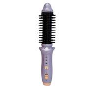Mini spazzola riscaldata senza fili per viaggio pettine rotondo riscaldante, ferro arricciacapelli termico per capelli corti, ricaricabile, piccolo volume, spazzola per capelli riscaldata (viola)