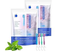 Mini spazzolino da denti e filo interdentale, 5 in 1, portatile, confezione individuale, da viaggio, per viaggi e riunioni, uso quotidiano, ogni confezione contiene 26 pezzi, 4 aromi, confezionati