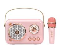 Mini Speaker Portatile con Microfono, Cassa Amplificata 10w Rosa | Altoparlante Leggero, Portata 15 Metri, Autonomia 6-7 Ore, Plastico e Metallo, per Amici e Famiglia