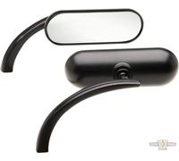 Mini Specchio Micro Oval Nero Verniciato A Polvere Per Harley-Davidson