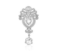 Mini Spilla Creativa Con Cristallo a Corona Semplice - Accessorio Diamantato Retrò da Donna per Feste, Compleanni e Occasioni di Lavoro in Nylon