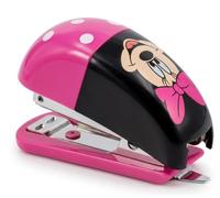 Mini Spillatrice Disney Minnie Mouse per Scuola e Ufficio Cucitrice Portatile Rosa a Pois 6x4cm Inclusa Confezione Blister Compatibile con Punti 9x5mm - Ideale per Astuccio e Regalo Bambina