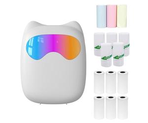 Mini stampante fotografica istantanea termica tascabile BT Wireless Connect compatibile con app Android o iOS, supporto per ricevute, memo, adesivi, note, elenchi di album di ritagli, immagini di