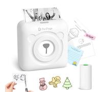 Mini Stampante Fotografica, Mini Stampante Termica Bluetooth con Ricarica USB, Mini Stampante Portatile con Carta Termica, Stampante Adesiva per Foto, Note, Diari, Memo, Elenco, FAI DA TE, Bianca