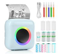Mini Stampante Fotografica, Mini Stampante Termica, Stampante Fotografica Istantanea Portatile con LED colorati, Mini Stampante Termica Bluetooth con Ricarica USB Stampante, per Note, Elenco, Memo