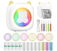 Mini Stampante Fotografica, Mini Stampante Termica, Stampante Fotografica Istantanea Portatile con LED colorati, Mini Stampante Termica Bluetooth con Ricarica USB Stampante, per Note, Elenco, Memo