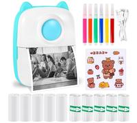 Mini Stampante Fotografica,Stampante Termica,immagine per foto, stampa di ricevute,stampante fotografica,con 10 rotoli di carta 1 adesivo per smartphone, per Fotografica Note Elenco Memo