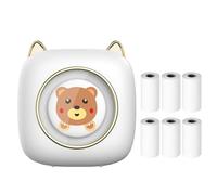 Mini stampante tascabile Stampante termica portatile Connessione BT wireless 203DPI per etichetta per immagini Elenco artigianato fai da te Meno Note Diario Carta per ricevute Adesivo istantaneo con 6