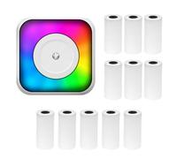 Mini stampante termica multifunzione portatile Sticker Maker con luce RGB Foto istantanea Stampa senza inchiostro Supporto Connessione BT per smartphone con 11 rotoli di carta termica 57mm Compatibile