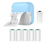 Mini stampante termica multifunzione portatile Sticker Maker Instant Photo Stampa senza inchiostro Supporto BT Connessione per smartphone con 1 rotolo di carta 57 mm + 5 rotoli di carta autoadesivi