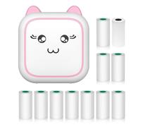 Mini stampante termica multifunzione portatile Sticker Maker Instant Photo Stampa senza inchiostro Supporto BT Connessione per smartphone con 1 rotolo di carta 57 mm + 10 rotoli di carta autoadesiva