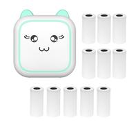 Mini stampante termica multifunzione portatile Sticker Maker Instant Photo Stampa senza inchiostro Supporto BT Connessione per smartphone con 11 rotoli di carta da 57 mm Compatibile con sistema iOS