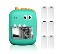 Mini stampante termica multifunzione portatile Sticker Maker Instant Photo Stampa senza inchiostro Supporto BT Connessione per smartphone con 6 rotoli di carta da 57 mm Compatibile con sistema iOS