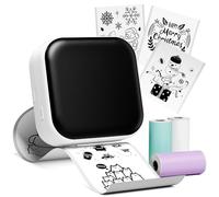Mini Stampante Termica Portatile - M02X Mini Stampante Etichette Adesive per Smartphone e Tablet, Mini Stampante Fotografica Bluetooth per Grafica, Appunti di Studio, Diagrammi Anatomici, Bianco