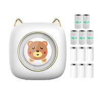 Mini stampante termica portatile portatile Connessione BT wireless 203DPI per etichette per immagini Elenco artigianato fai da te Meno Note Diario Carta per ricevute Adesivo istantaneo con 6 rotoli di