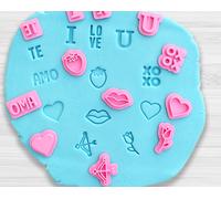 Mini stampi set 12 pezzi di 2cm cookie cutter formina tagliabiscotti embosser